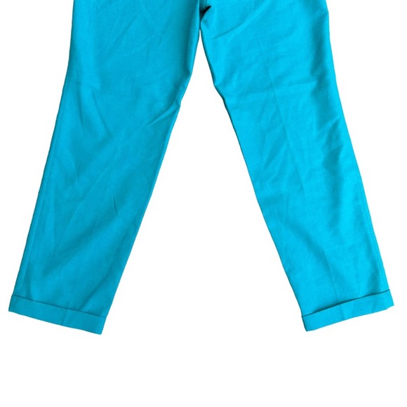 J Crew Cafe Capri Pants Womens Straight Leg Wool Cuffed Teal 6 - Picture 12 of 12